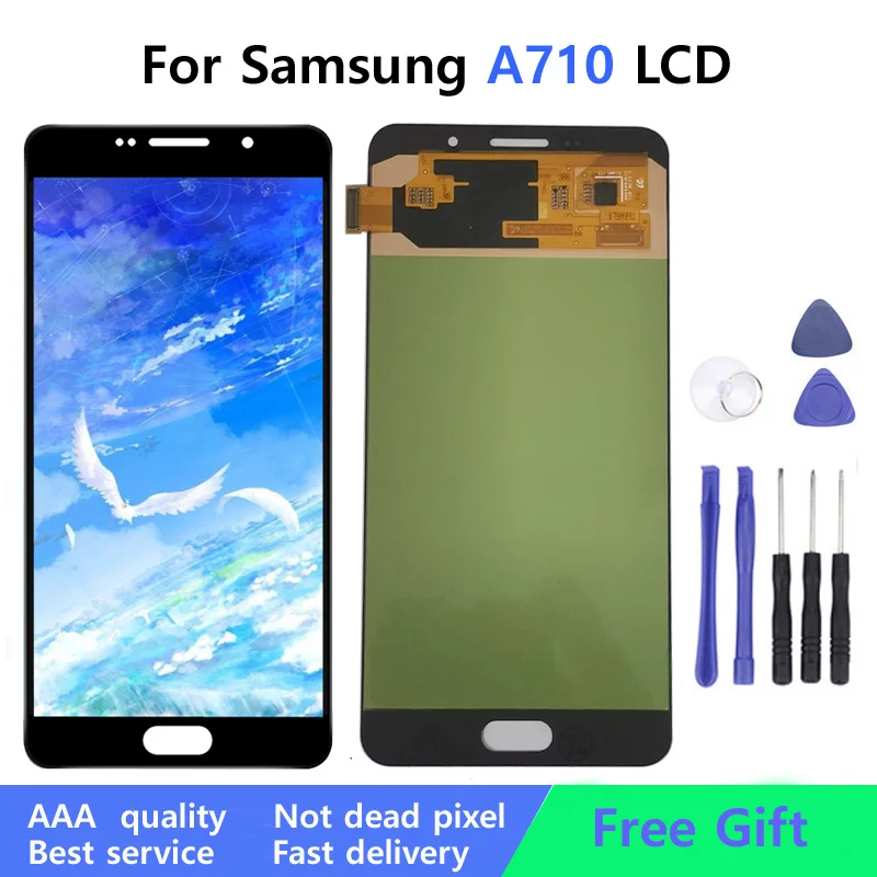 Оригинальный ЖК-дисплей для Samsung Galaxy A7 2016 A710 A710F A710M A710Y A7100 сенсорный экран