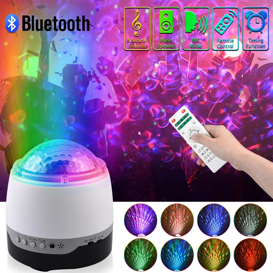 

USB Powered Starry Projector For Home Bluetooth Speaker Music Player Home Disco Party Stage Lighting Effect Kids Xmas Gifts