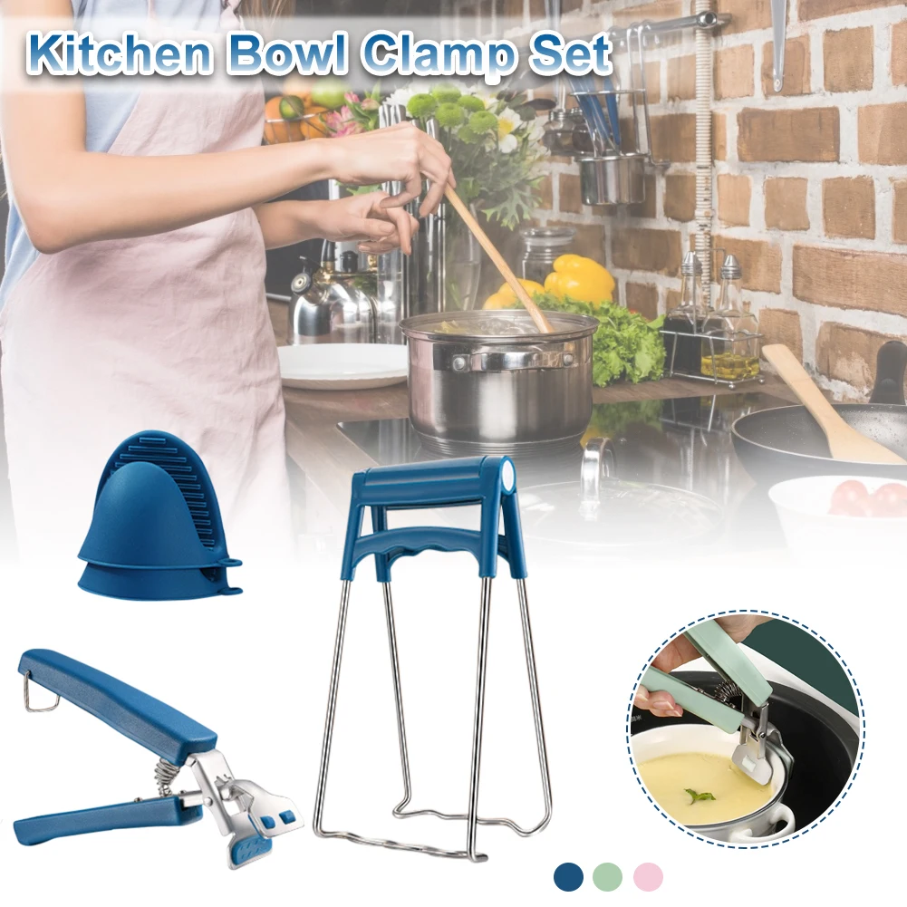 

Kitchen Anti-scalding Set Contain Have Stainless Steel Anti-scalding Clip Anti-scalding Pliers Anti-scalding Gloves Kitchen Tool