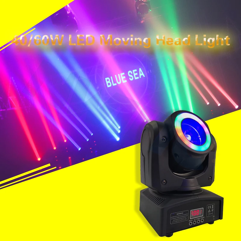 

Disco dj rgbw 4in1 40w 60w mini beam led moving head light with halo