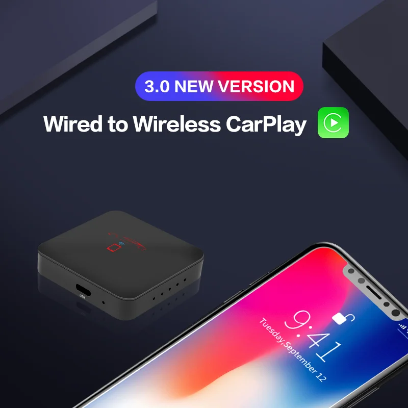 

Wireless Carplay Adapter For iPhone New 3.0 Version IOS 14 Car Play 2air USB Dongle Bluetooth Volkswagen Mercedes Audi Porsche