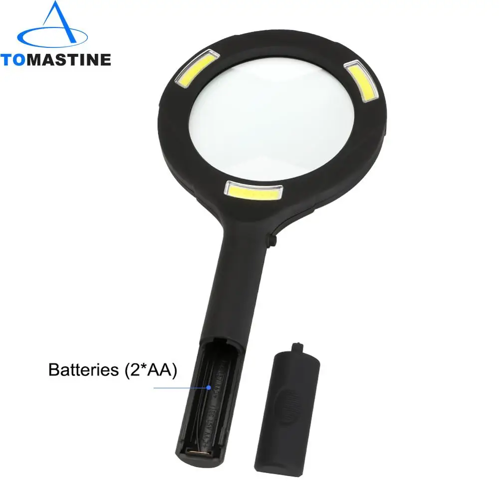 

Handheld 3X Illuminated Magnifier Microscope Magnifying Glass Aid Reading for Seniors loupe Jewelry Repair Tool With 3 COB LED