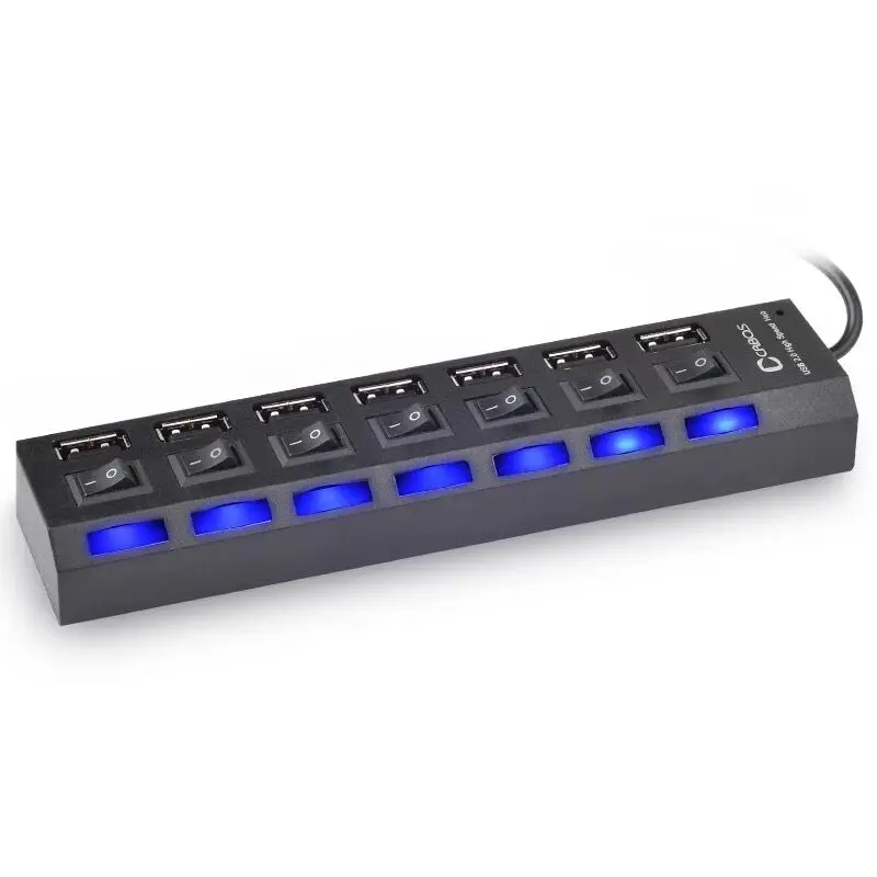 Erilles высокоскоростной usb хаб с портом 4/7 расширителем включения/выключения