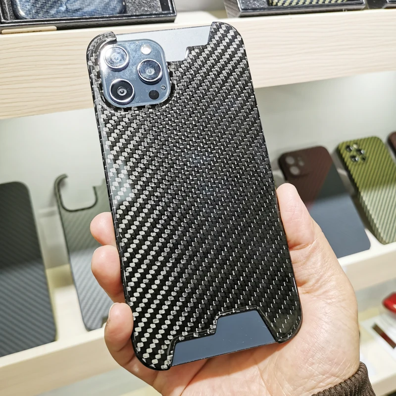 

Чехол из углеродного волокна для iPhone 12mini 12 Pro Max ультратонкий, ультралегкий, высокопрочный защитный рукав полузакрытый жесткий чехол