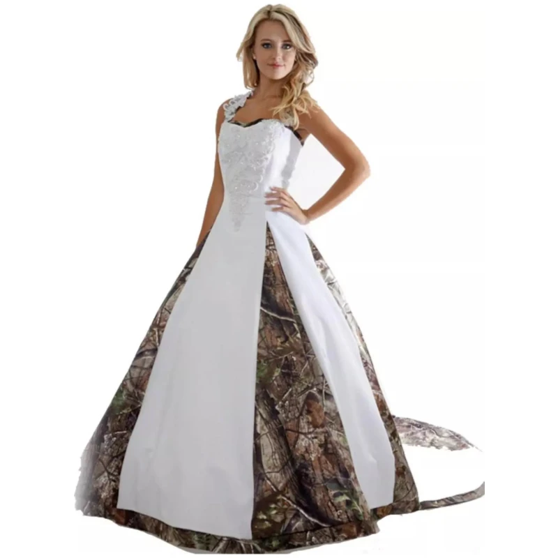 

Vintage Camouflage Wedding Dresses Bealegantom With Appliques Ball Gown Long Camo Wedding Party Dress Bridal Gowns In Stcok WD22