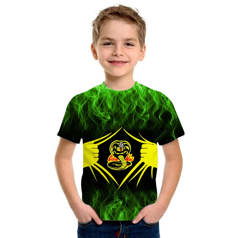 

3D Cartoon Cobra Kai Baby Kids Boys Girls Children Cobra Kai T Shirt Short Sleeves Summer Clothing Cobra Kai Print Tee Shirts