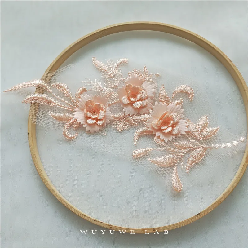 1 шт. цветные веназные 3D Цветы Кружевная аппликация свадебная вышивка сетка шитье