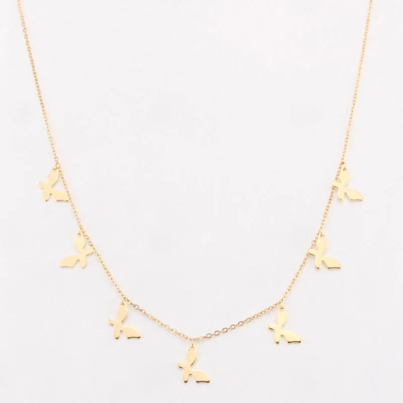 

SUQI Non-Fading Stainless Steel Animal Butterfly Star Gold Women Choker Necklaces Pendants Femme Chain Jewelry Kpop Collare Gift