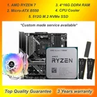 Материнская плата B550 Micro-ATX с ЦП AMD RYZEN 7 5800X 3800X 3700X R9 3900X HUANANZHI A600, кулер ЦП 64 Гб DDR4 ОЗУ 512 ГБ M.2 SSD