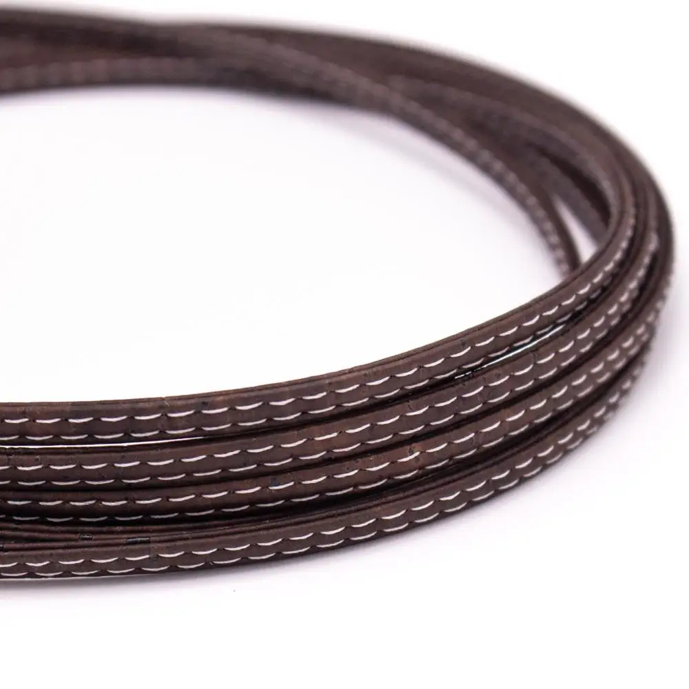 

10meter 5mm flat brown cork cord COR-512