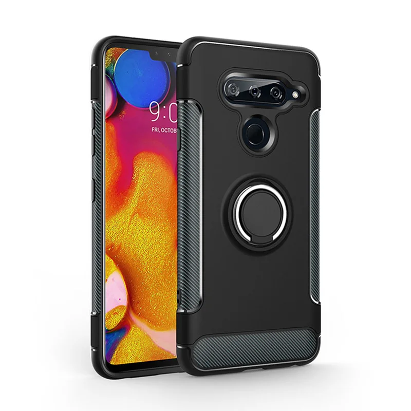 Чехол для LG V40 чехол броня полная защита кольцо магнетизм держатель телефона