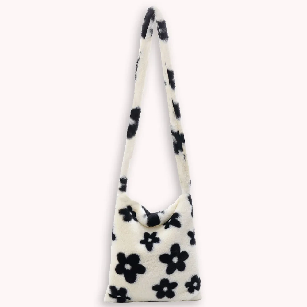 

Fashion Exquisite Shopping Bag Fluffy Plush Shoulder Crossbody Bag Female Street Satchel Large Capacity Totes