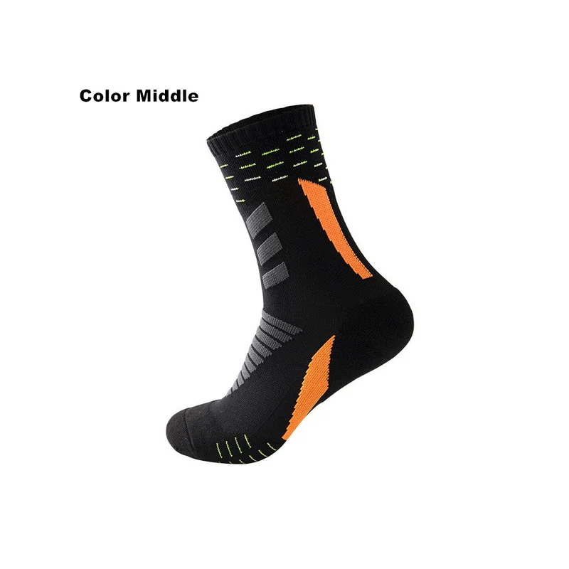 Спортивные полувысокие носки для бега хлопковые толстые махровые летние мужские