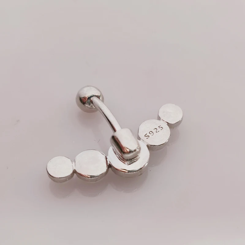 Кольцо для пупка из серебра 925 пробы с опалом | Украшения и аксессуары