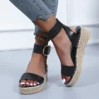 Танкетка обувь тапочки для женщин сандалии женская летняя обувь на высоком каблуке полосатые сланцы женские сандалии на платформе 2021