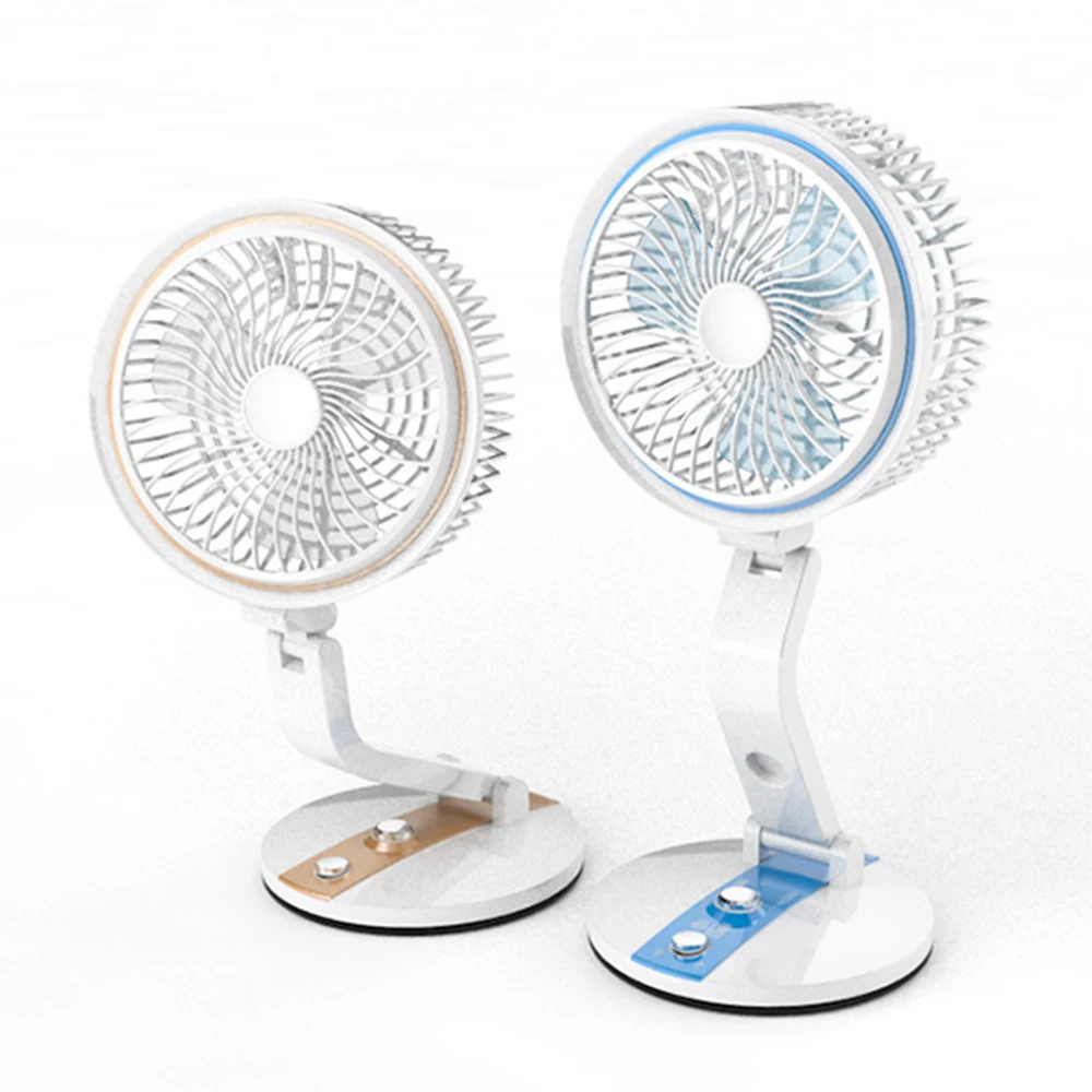

USB Перезаряжаемые вентилятор с ночной светильник регулируемый Скорость & Яркость многофункциональный настенный и настольный вентилятор дл...
