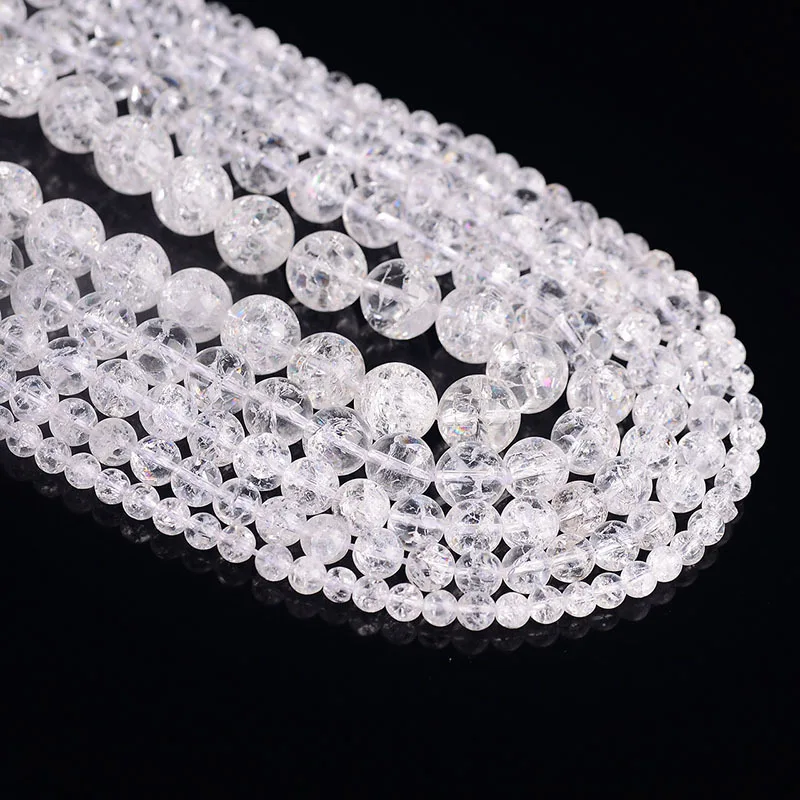 

Natural White Crystal 6-14.5mm Popcorn Round Beads Women's Jewelry DIY Necklace Bracelet Jewelry Accessories Chain Length 38cm