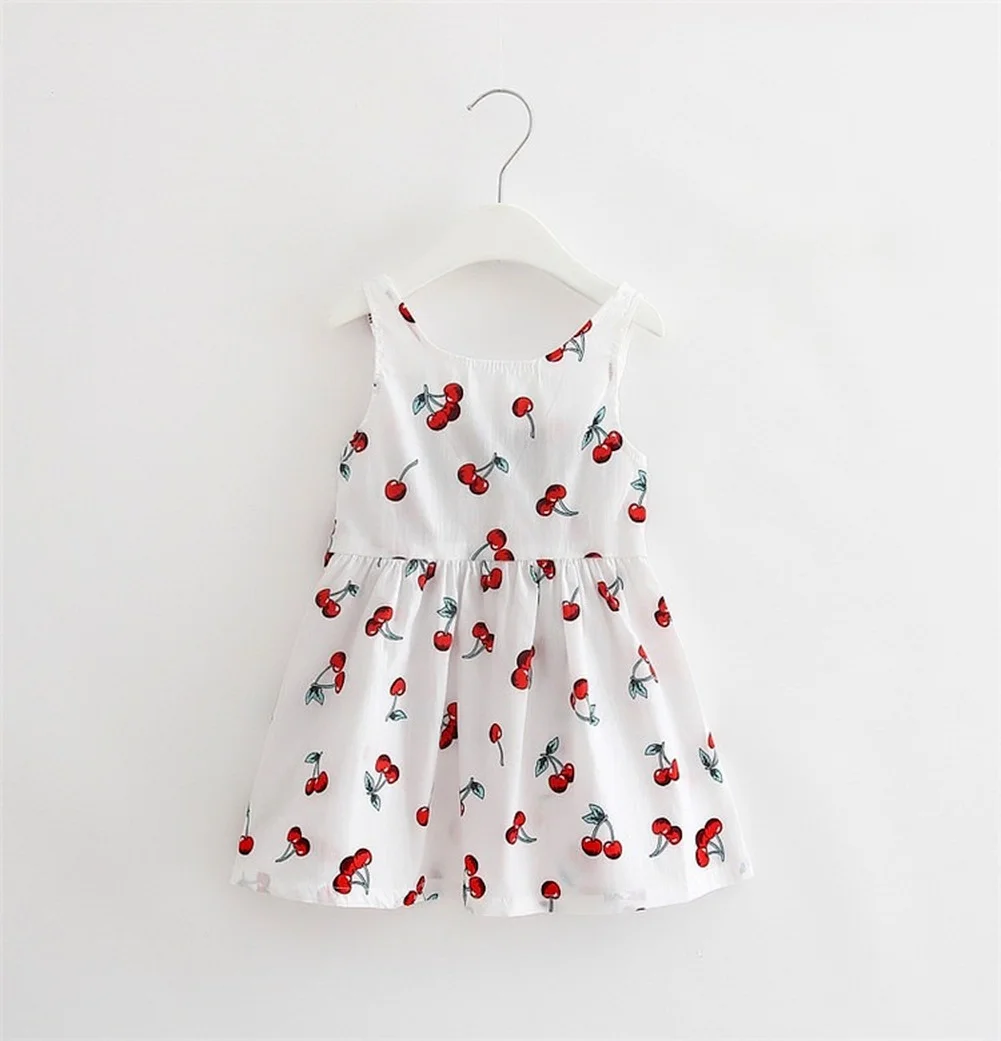 

Girls Dress Hot Selling Kids Sleeveless Dresses Girls Flower Printed Princess Dress Summer Children Clothing