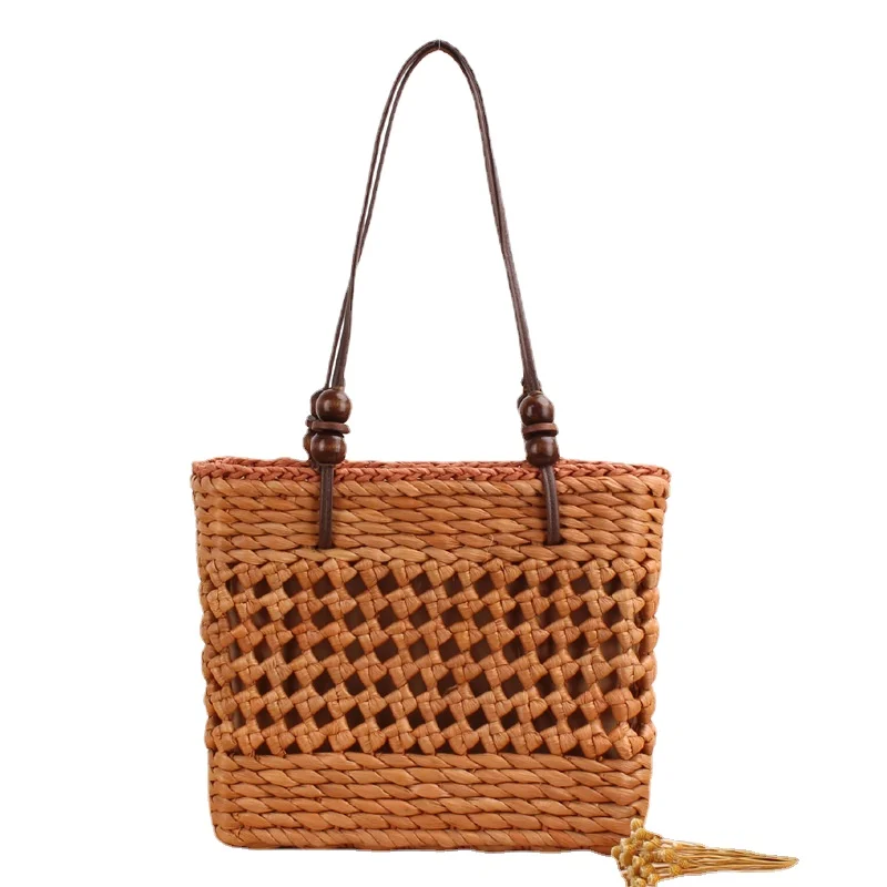 

Сумка из натуральной кукурузной кожи, однотонная плетеная Сумка на одно плечо в японском и корейском стиле, лето 2021