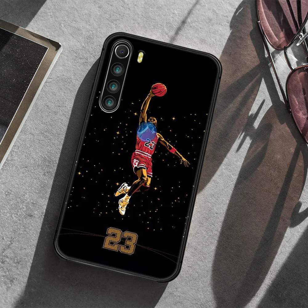 

basketball star Jordan 23 Phone Case Cover Hull For XIAOMI Redmi 7 7a 8 8a 9 10X NOTE 6 7 7s 8 8t 9 9s Pro Max black Funda