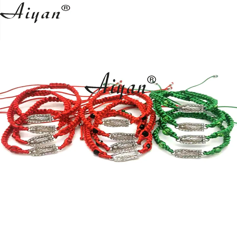 Браслет ручной работы из сплава с отверстиями изображением девы Марии для мужчин