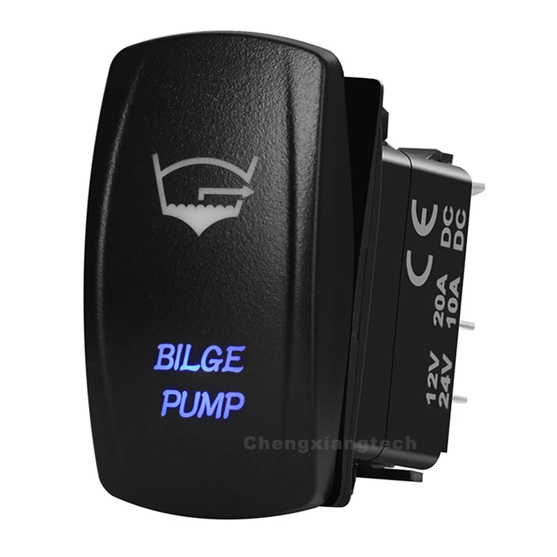 5Pin On/Off SPST Голубой светодиодный откачивающий насос переключатель для автомобиля