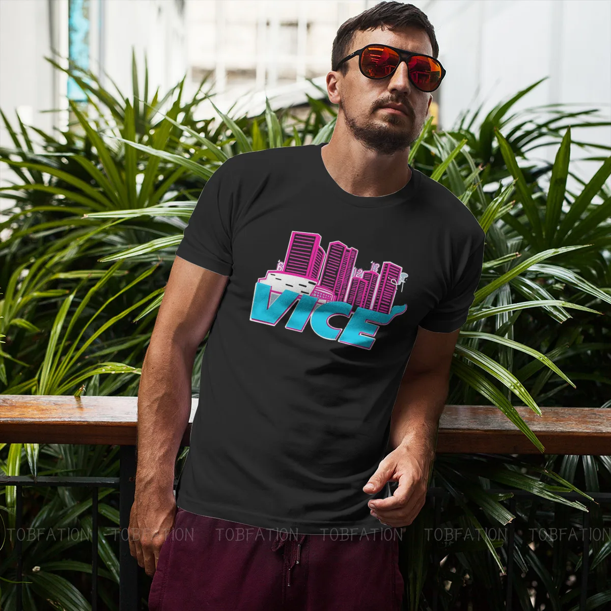 Футболка Майами Heat Vice GTA City Game Мужская хлопковая футболка с круглым вырезом