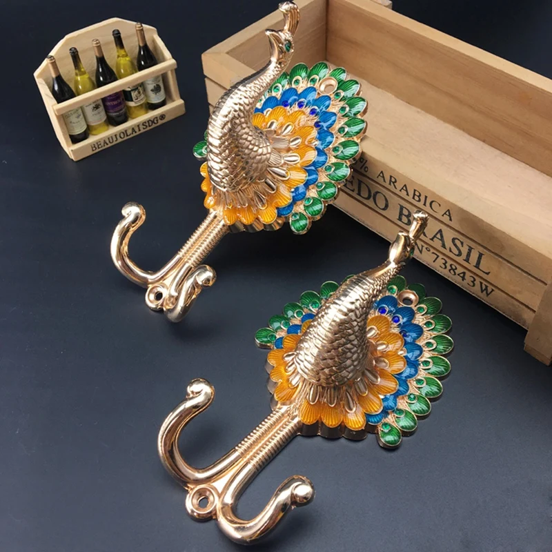 1 пара искусственных крючков цветной Павлин Европейский дверной крючок