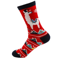 womens christmas socks street trend xmas santa claus tree snowflake elk snow alpaca gift pure cotton mid calf funny sock female