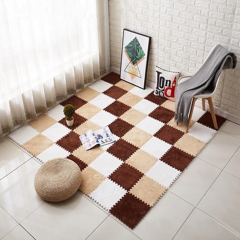 foldable carpet puzzle for living room plush carpet stitching foam bedroom climbing baby kids crawing mat anti skid shaggy rug free global shipping