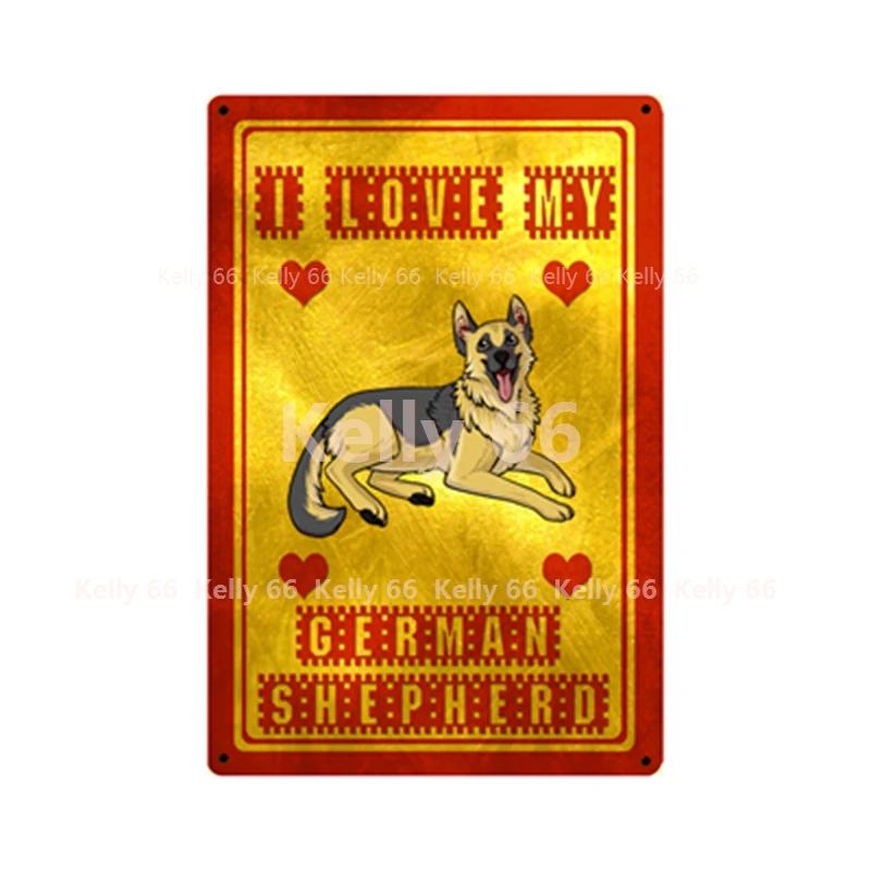 [Kelly66] Pet I Love My Dogs Бретань самоид Хаски немецкий овчаг металлический знак домашний