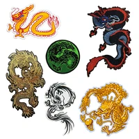fine chinese dragon embroidered patches creative red blue green applique handmade diy clothes sewing supplies accessories