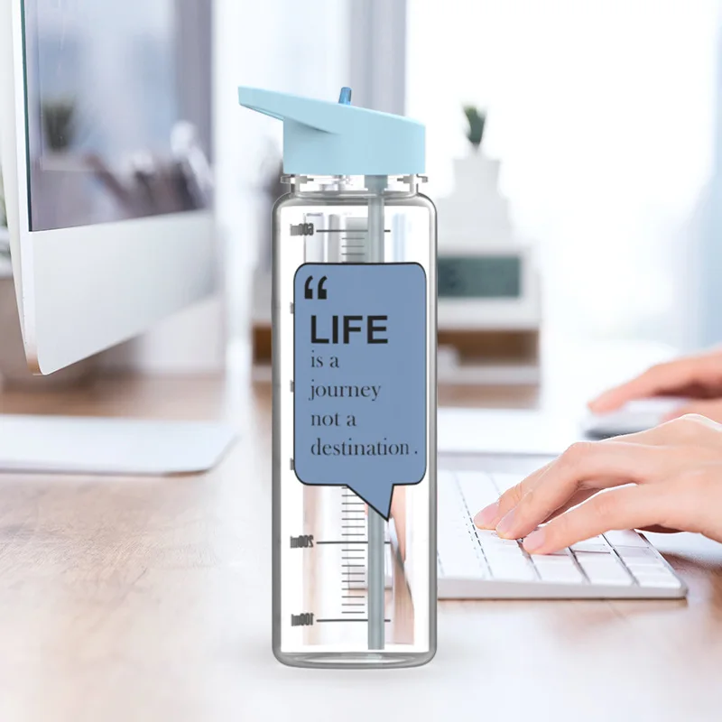 720ml Water Cup Creative Sports Straw Plastic Cartoon Outdoor Kettle with Print My Drink Juice Handle | Дом и сад