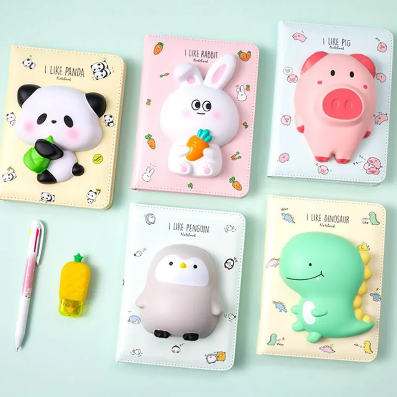 

4 pcs/lot Kawaii Panda Bear Dog Sponge Notebook Note Book Diary Weekly Planner Journal Notepad Stationery School Supplies
