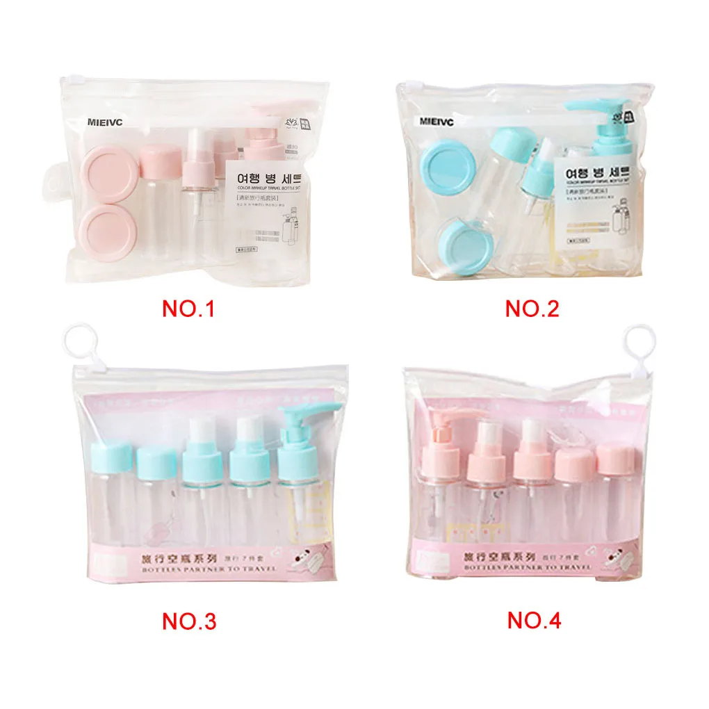 Портативный дорожный набор пустых флаконов 7/9 шт. косметический пресс