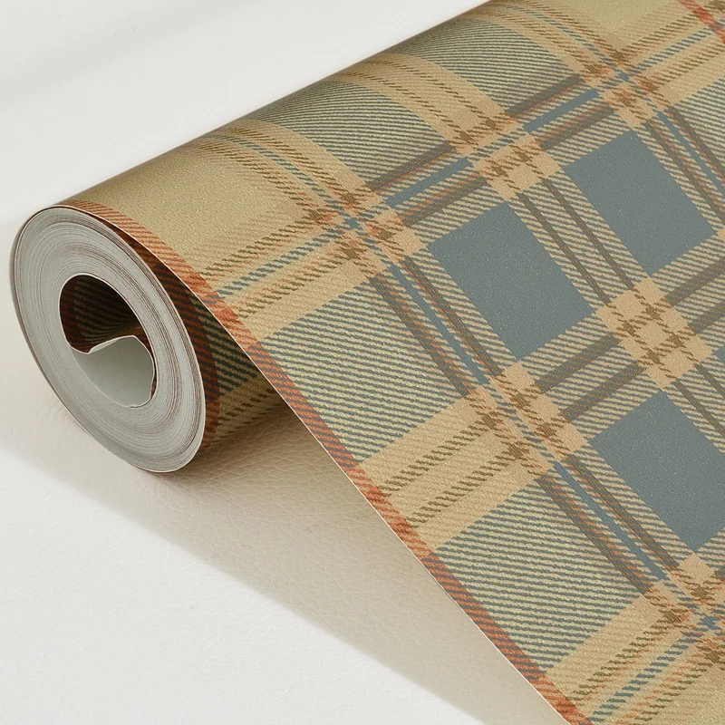Шотландский британский стиль плед нетканые обои ретро американский Высший сорт