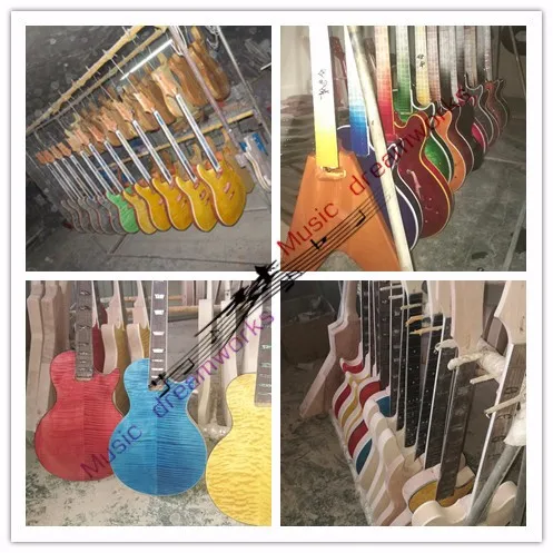 Высокое качество, красный цвет Тигр Пламя Электрический gitaar, черное дерево гриф, Настройка гитары