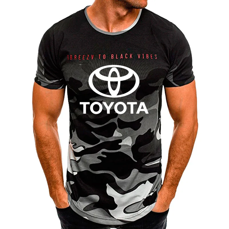 

Summer Casual Trend Men's T-shirt Toyota Car Logo printing casual short sleeve O-neck high quality cotton Camouflage Men's tops