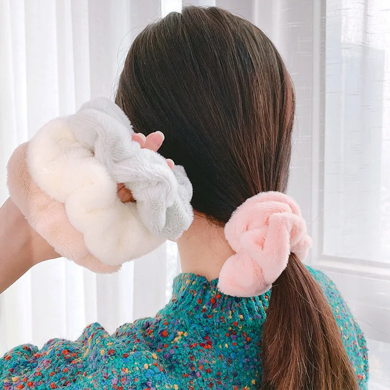 

Soft Plush Elastic Hair Bands Women Girls Ponytail Holder Rubber Band Korean Solid Color Scrunchie Hair Ring Hair Accessories