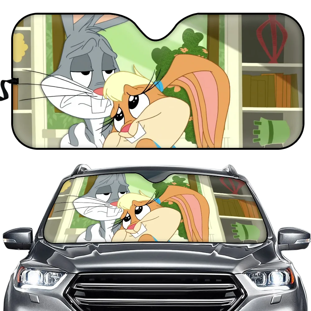 

Auto Front Window Windshield Sun Shade for Car Cute Lola Bunny Rabbit Printing Kids Boys Men Car Internal Accessories Sunshade