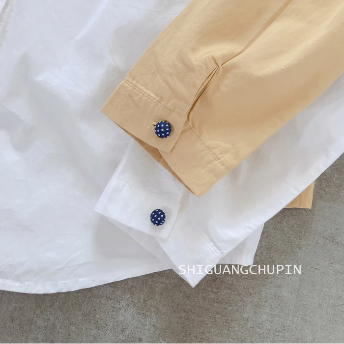 

2020 New autumn Women Blouse Cartoon Embroidery Turndown Collar Cotton White Shirt Loose Long Sleeve Tops Women