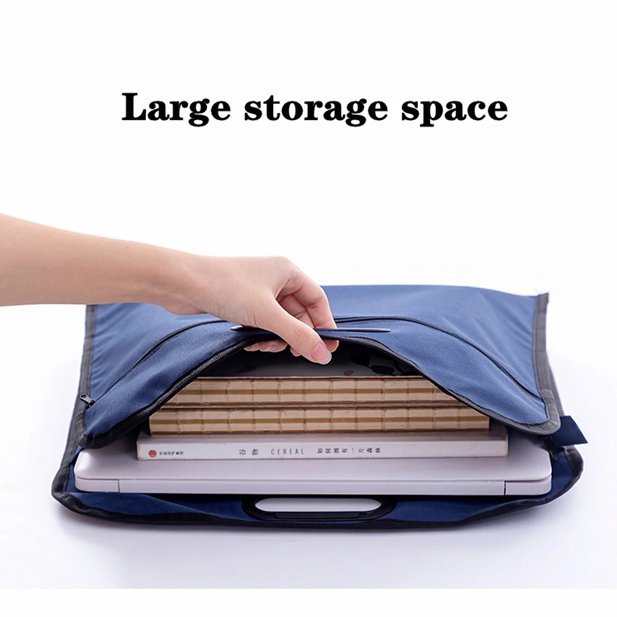 

Portable Men Briefcases Waterproof Canvas Big A4 Document Bags Double Layers Book File Women Handbags Conference Information Bag