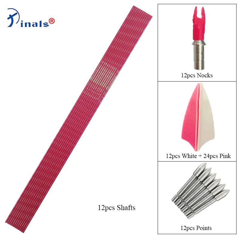 DIY Arrows Spine 800 ID4.2mm 30 Inch Shafts 1.75inch Plastic Vanes 80gr Stainless Steel Points Recurve Bow Hunting Shooting