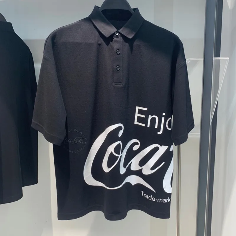 

2021 fashion brand men's summer ins large loose Lapel Paul polo shirt fashion personality short sleeve T-shirt