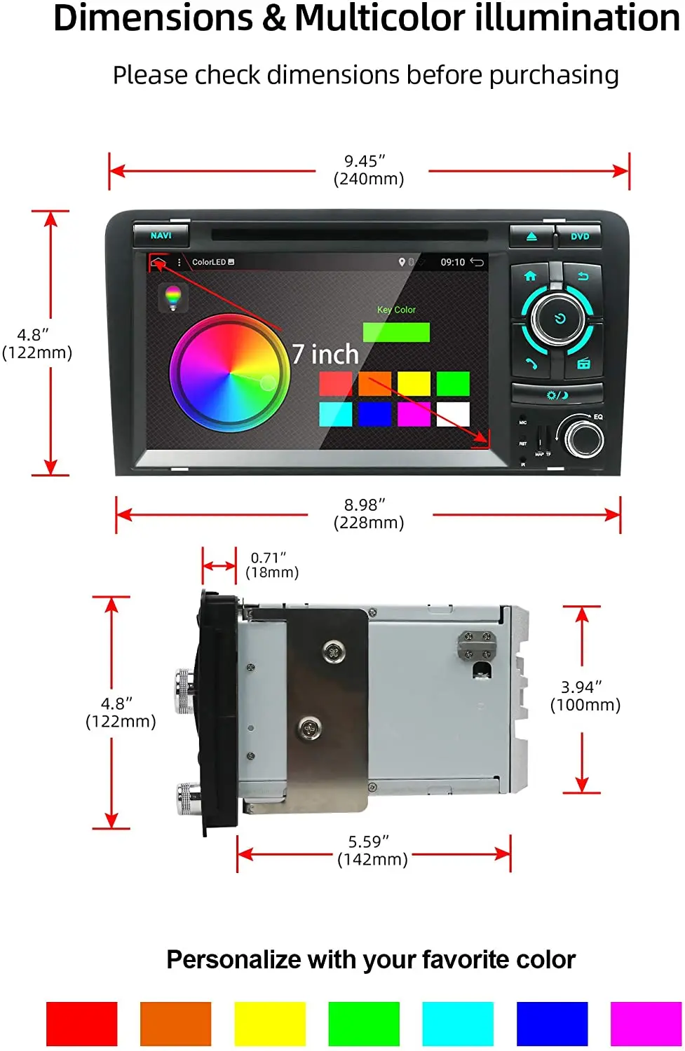 Автомагнитола Bosion на Android 10 0 мультимедийный видеоплеер с GPS для Audi A3 8P 2003 2013 2Din DVD 7