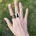 FAIRYWOO милый цветок девочка этническое кольцо готический Кот черный Панк Скелет кольцо набор Миюки бисер модные ювелирные изделия для женщин для вечерние подарок