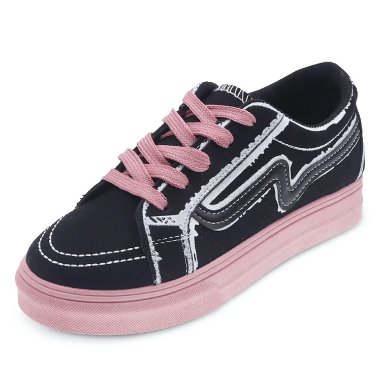 Сезон весна-осень женские кроссовки из вулканизированной ткани на платформе