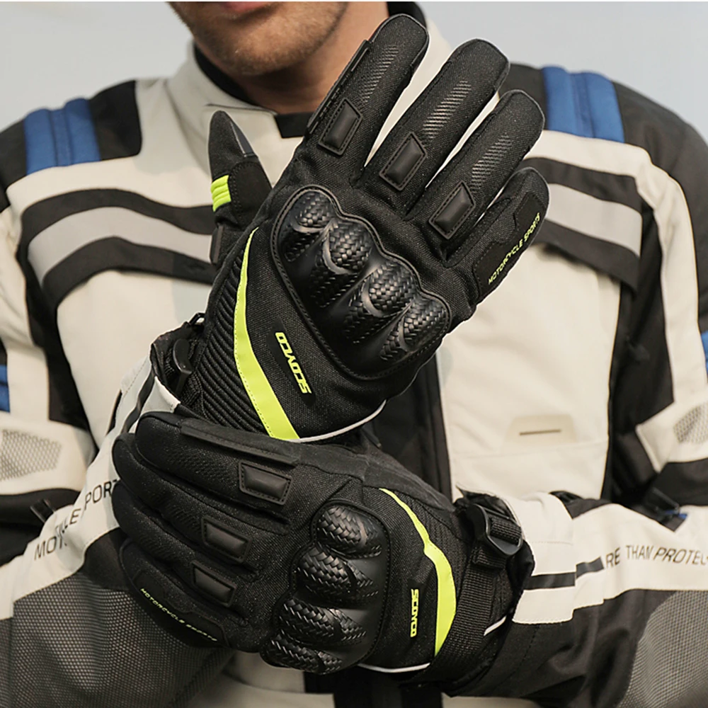 

SCOYCO Motorcycle Men Winter Leather Waterproof Motocross Gloves Guantes Moto Off Road Riding Touch Screen Motorbike Gloves