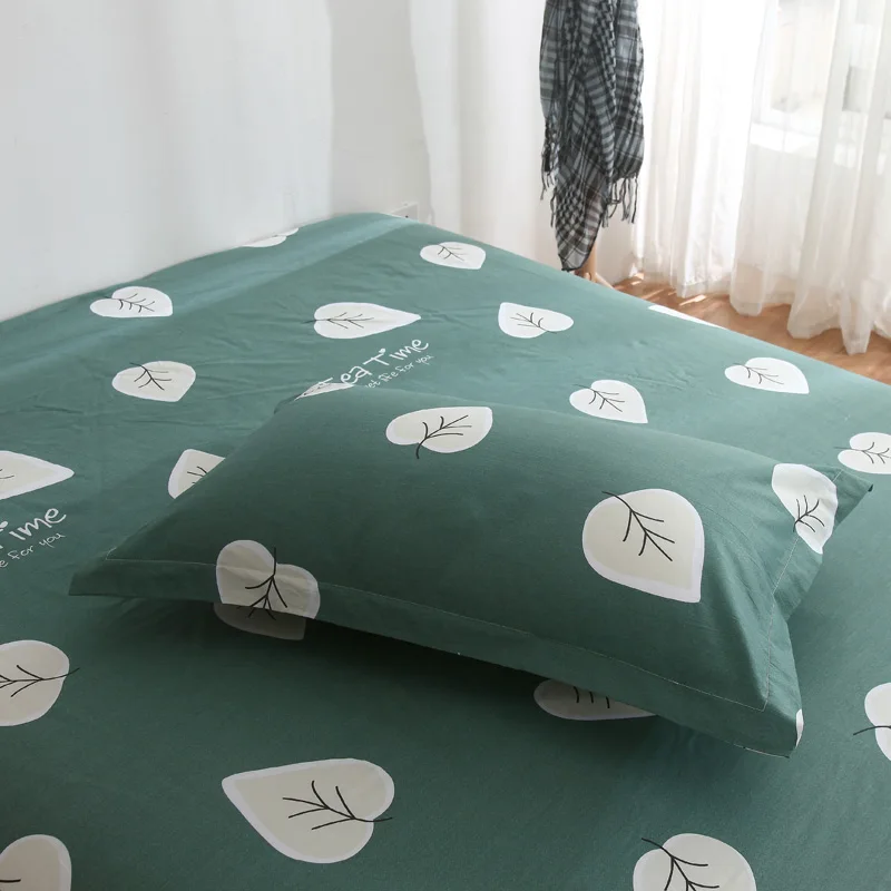 

Green duvet cover sets cotton leaves quilt cover single double queen king bedding sets 2pc pillowcase simple comforter cover