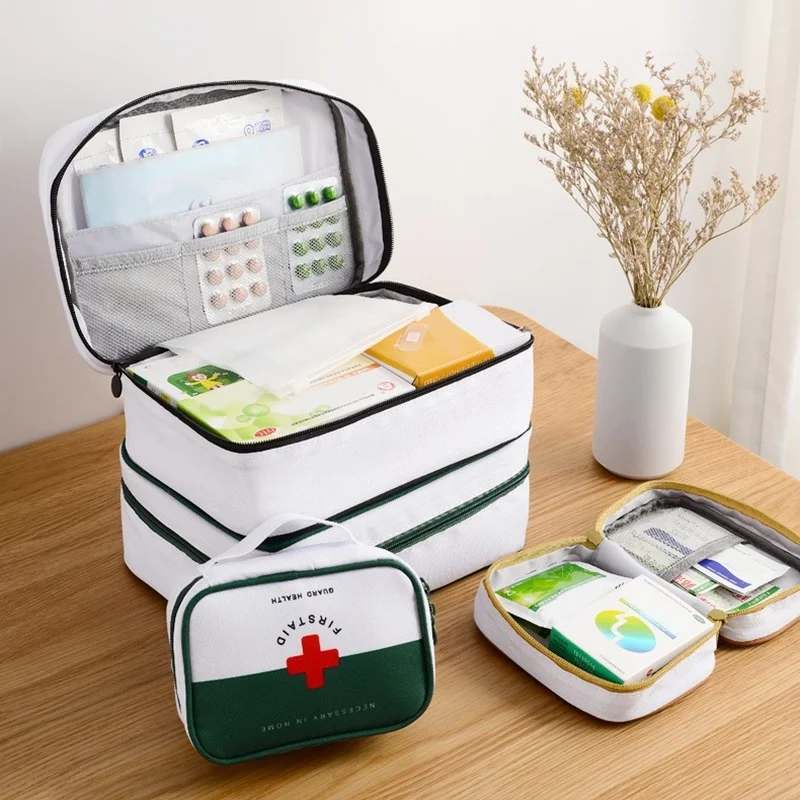 

Foldable First Aid Kit Container Home Storage Box Large Capacity Multi-functional Layered Box